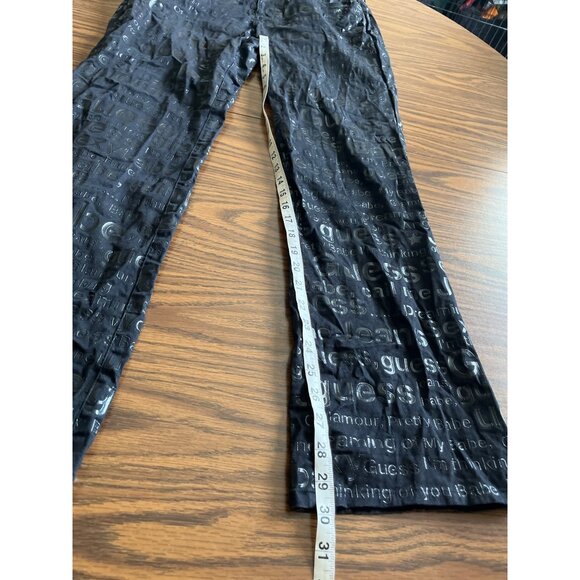Guess Y2K vintage embossed phrases boot cut pants size 31 - Picture 9 of 9